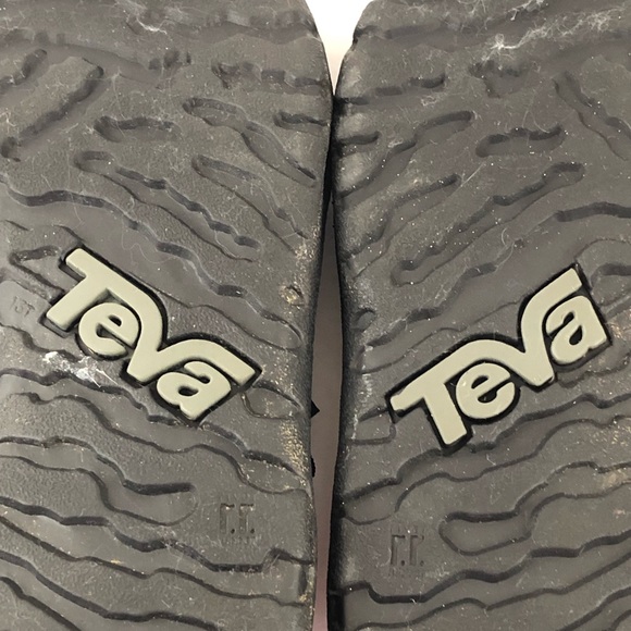 Teva Sandals Mens 13 Terrafi Original Universal Black Blue Spiral River Rubber - Picture 9 of 11